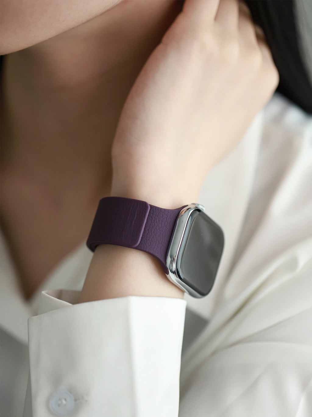 Bracelet magnétique en silicone pour Apple Watch Ultra 2/11/10/SE/9/8/3