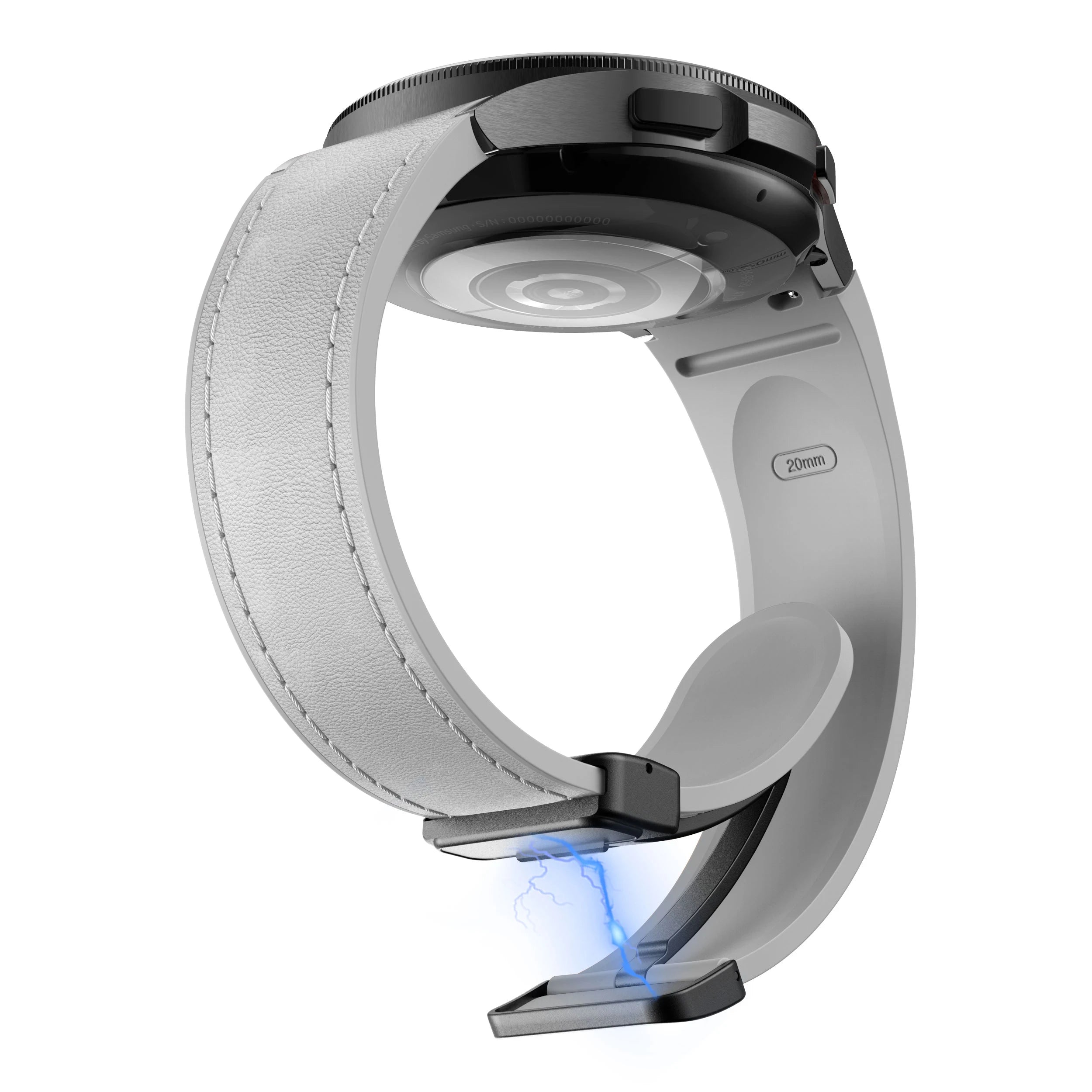 Bracelet Cuir Véritable & Silicone – Compatible Samsung Galaxy Watch 6 / 5 / 7 & 4 Classic
