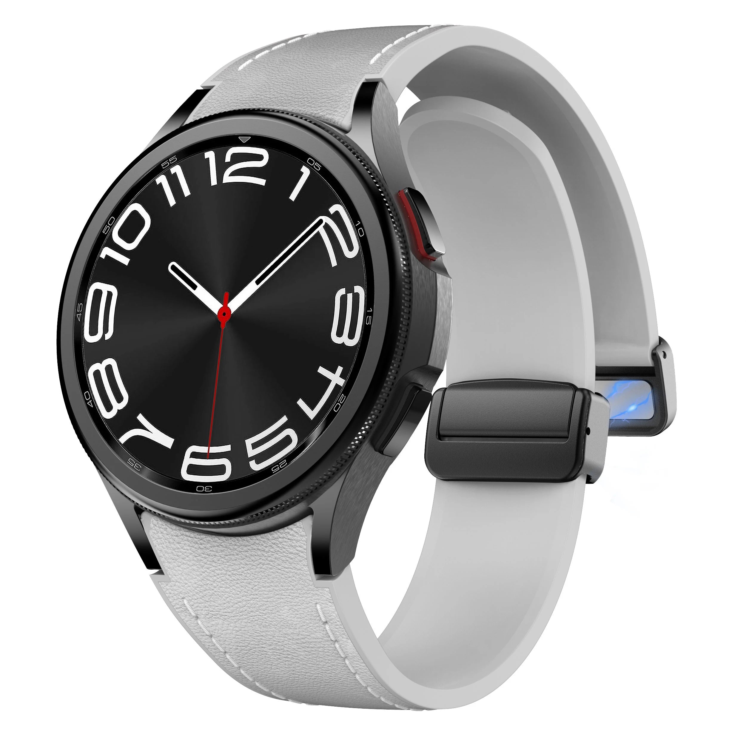 Bracelet Cuir Véritable & Silicone – Compatible Samsung Galaxy Watch 6 / 5 / 7 & 4 Classic