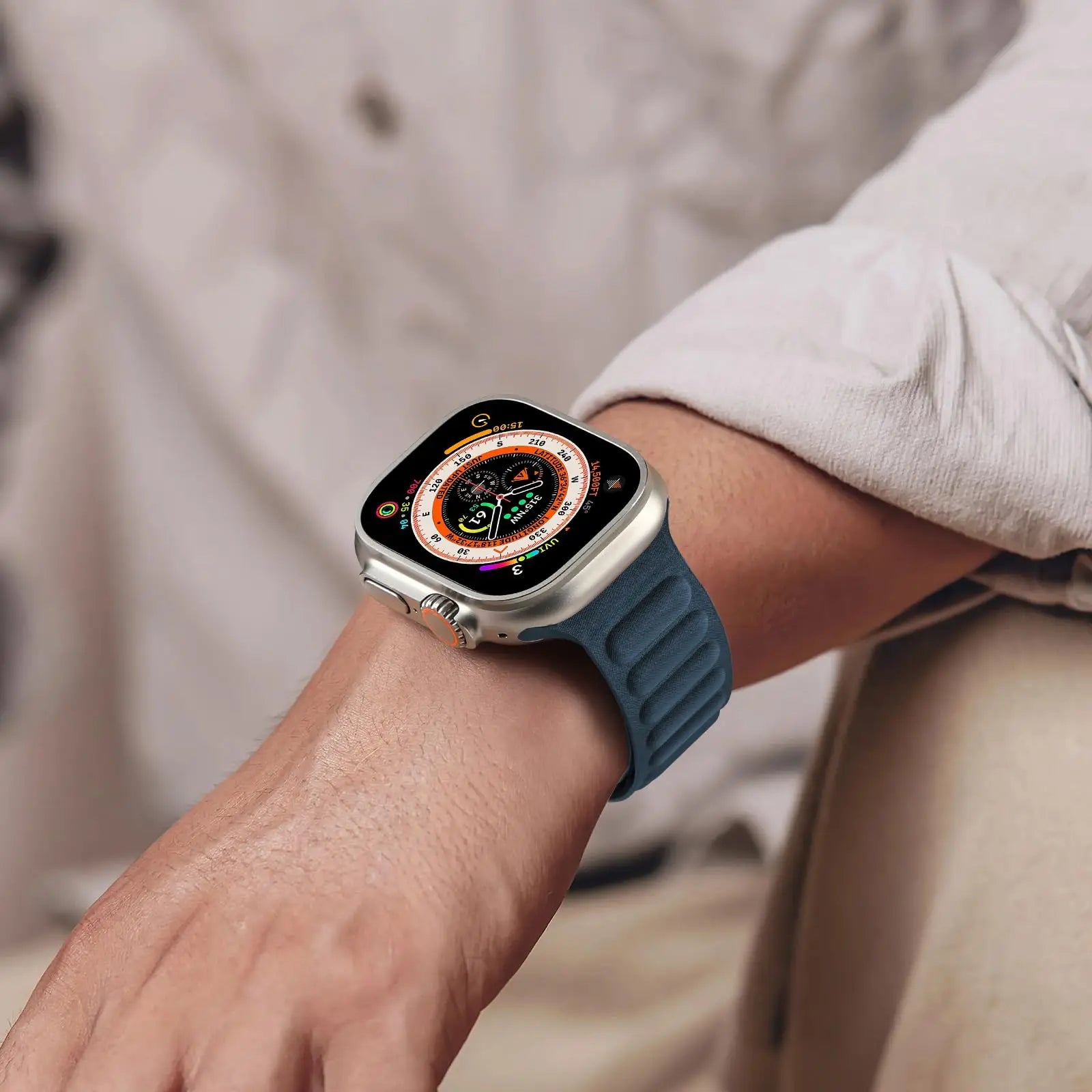Bracelet FineWoven à Boucle Magnétique – Compatible Apple Watch Ultra 2 & Series 7–10 SE