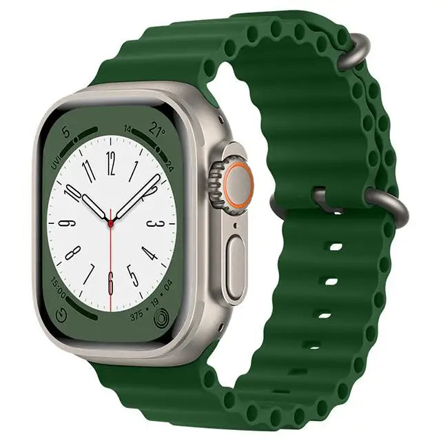 Bracelet Ocean en Silicone pour Apple Watch Ultra 2/Series 10/9/8/7/6/5/3/SE