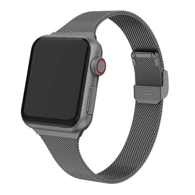 Bracelet Slim à boucle milanaise pour Apple Watch Ultra 2/Series 10/9/8/7/6/5/3/SE