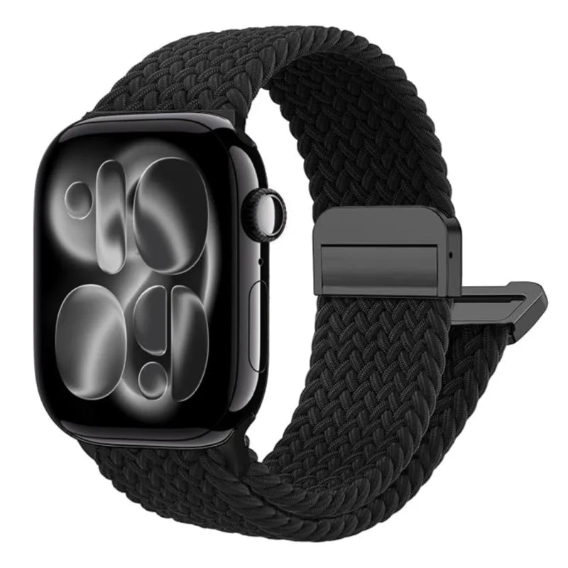 Bracelet Solo Loop Tressé Magnétique pour Apple Watch – Compatible Ultra 2, Series SE/6/7/8/9/10/11