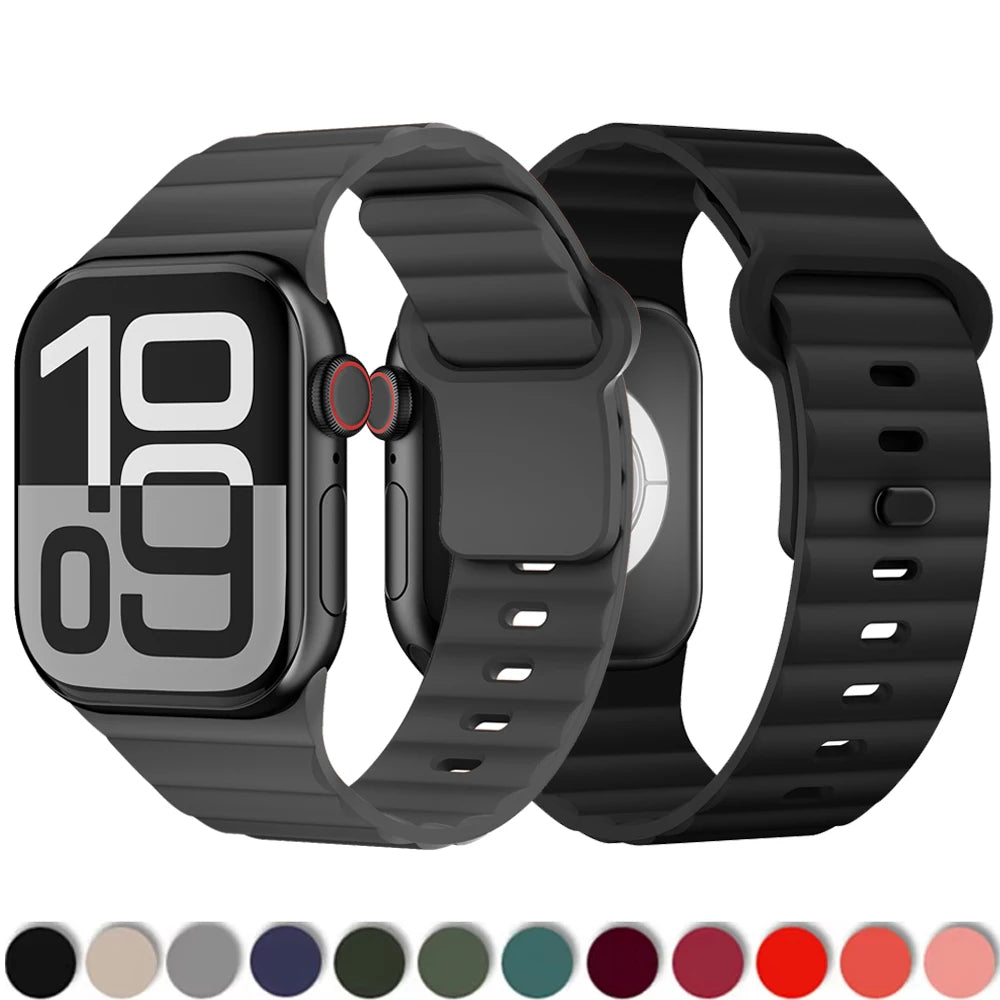 Bracelet Sport en Silicone Extérieur – Compatible Apple Watch Ultra 2 & Series 7–10 SE