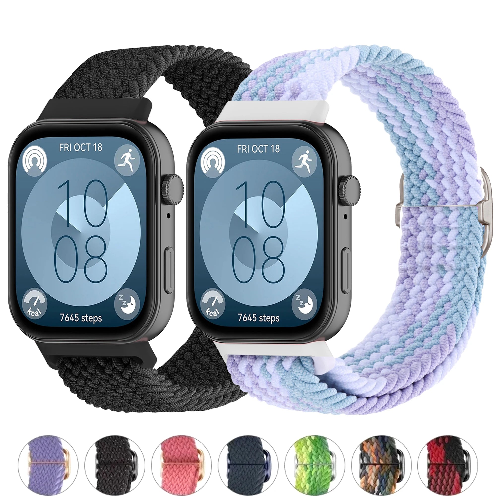Bracelet Tressé Boucle Solo en Nylon – Compatible Huawei Fit 3 & Fit 4 Pro
