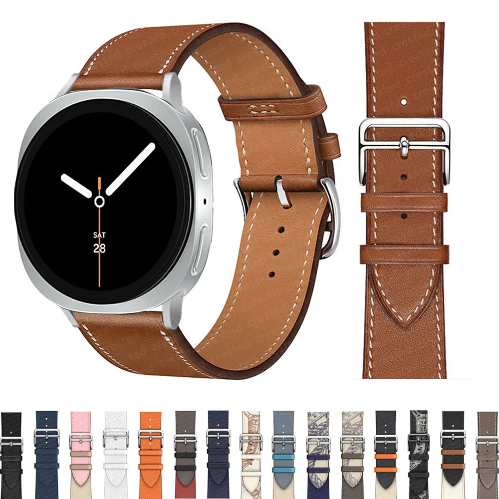 Bracelet en Cuir Exquis pour Samsung Galaxy Watch 8 – Boucle Métal, Compatible