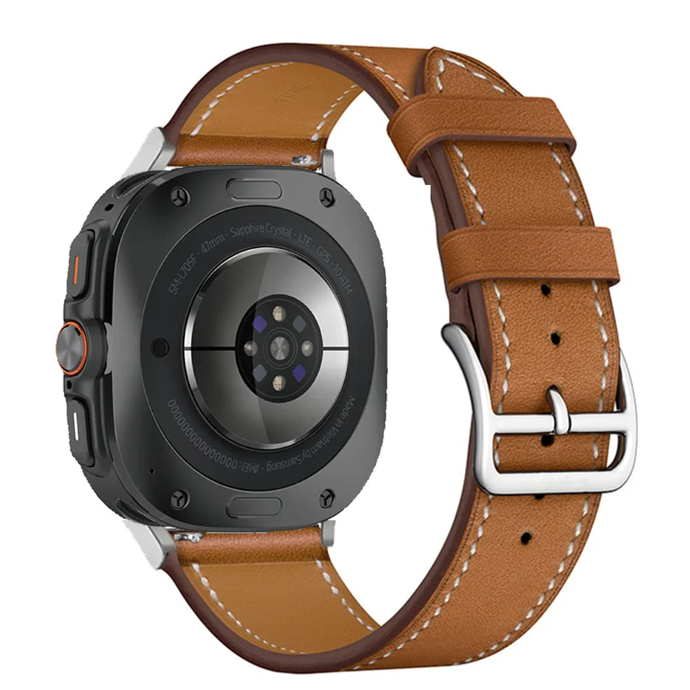 Bracelet en Cuir Exquis pour Samsung Galaxy Watch 8 – Boucle Métal, Compatible