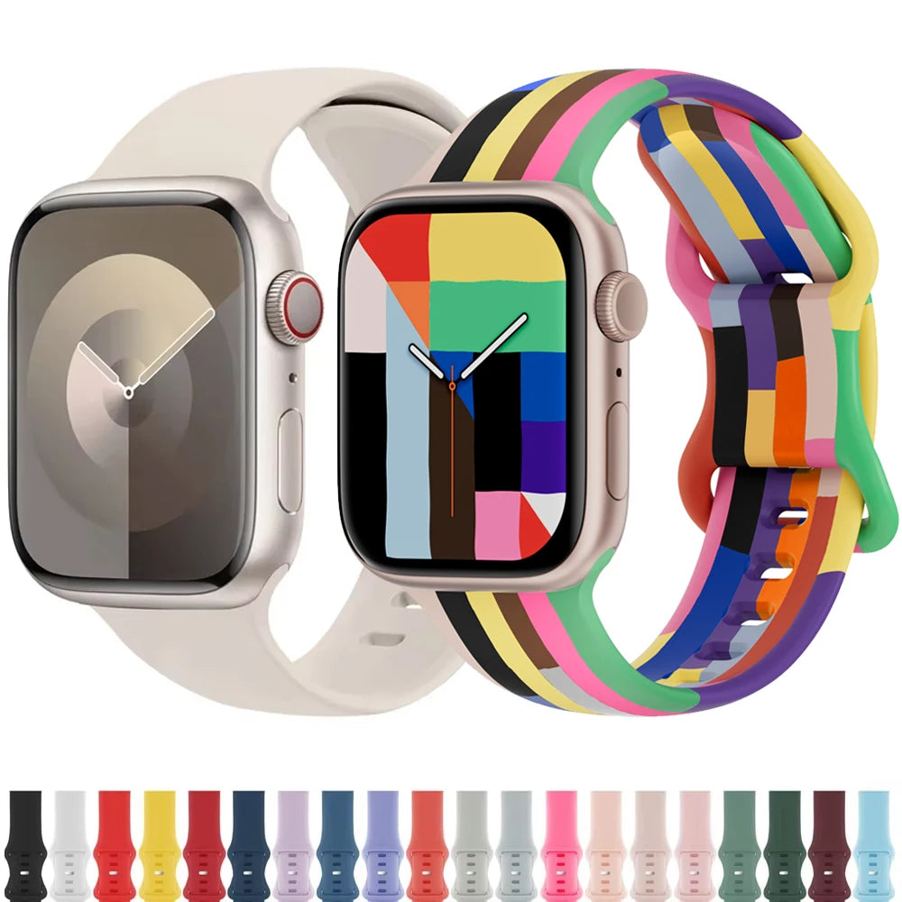Bracelet en Silicone pour Apple Watch Ultra 2/Series 11/10/9/8/7/6/SE/3