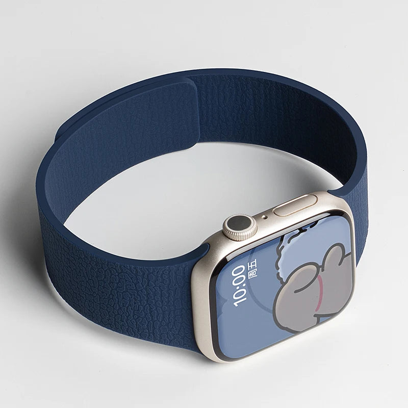 Bracelet magnétique en silicone pour Apple Watch Ultra 2/11/10/SE/9/8/3