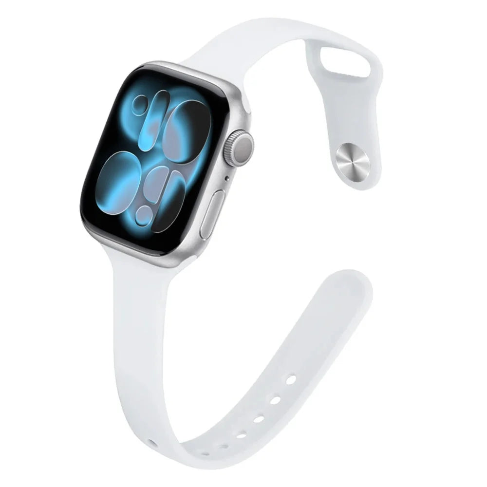 Bracelet Slim Sport en Silicone pour Apple Watch 11 – Compatible Series SE/6/7/8/9/10/Ultra 2/3