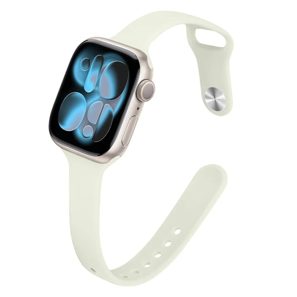 Bracelet Slim Sport en Silicone pour Apple Watch 11 – Compatible Series SE/6/7/8/9/10/Ultra 2/3