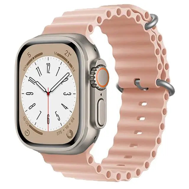 Bracelet Ocean en Silicone pour Apple Watch Ultra 2/Series 10/9/8/7/6/5/3/SE