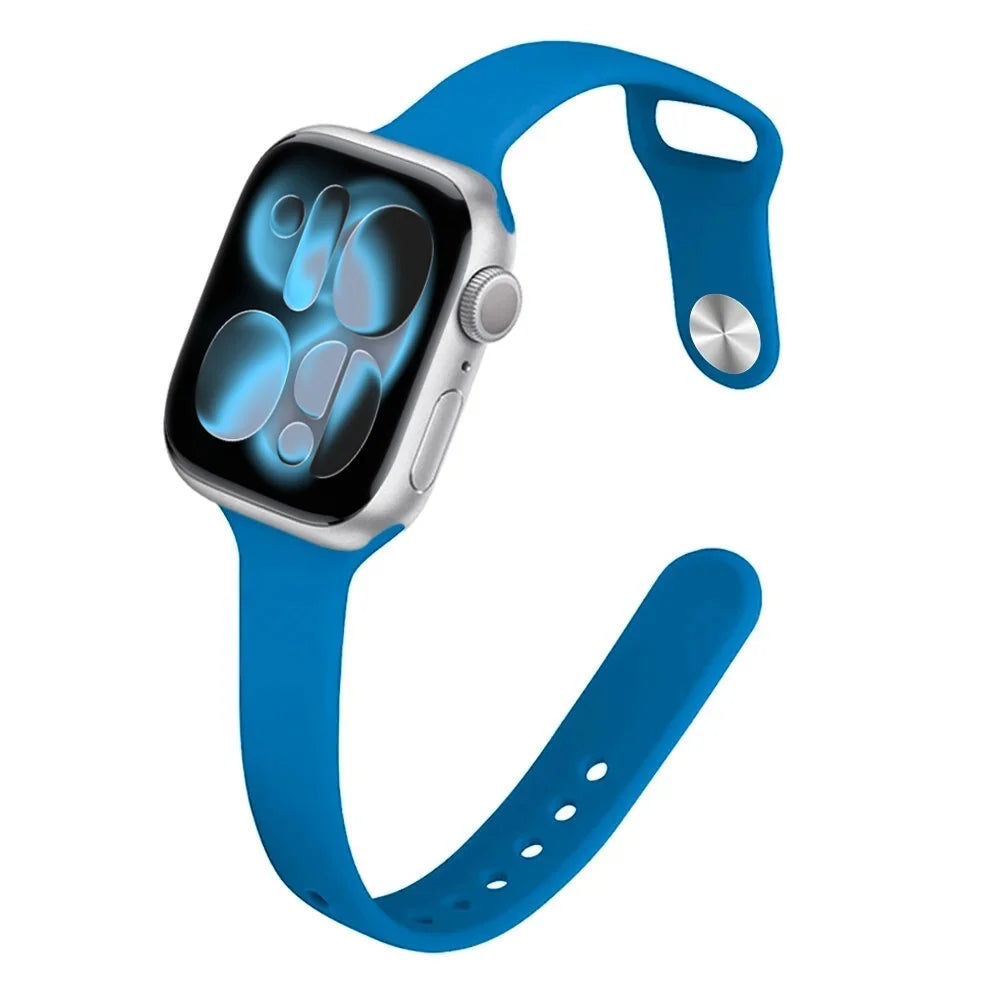 Bracelet Slim Sport en Silicone pour Apple Watch 11 – Compatible Series SE/6/7/8/9/10/Ultra 2/3