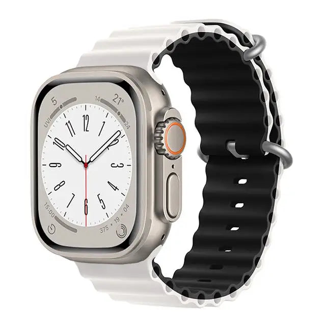 Bracelet Ocean en Silicone pour Apple Watch Ultra 2/Series 10/9/8/7/6/5/3/SE