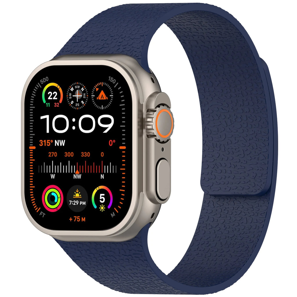 Bracelet magnétique en silicone pour Apple Watch Ultra 2/11/10/SE/9/8/3