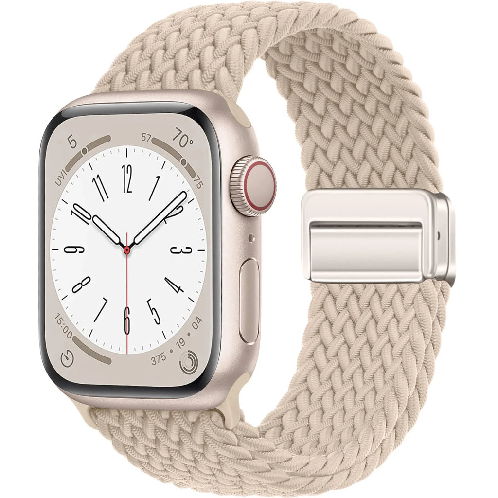 Bracelet Solo Loop Tressé Magnétique pour Apple Watch – Compatible Ultra 2, Series SE/6/7/8/9/10/11