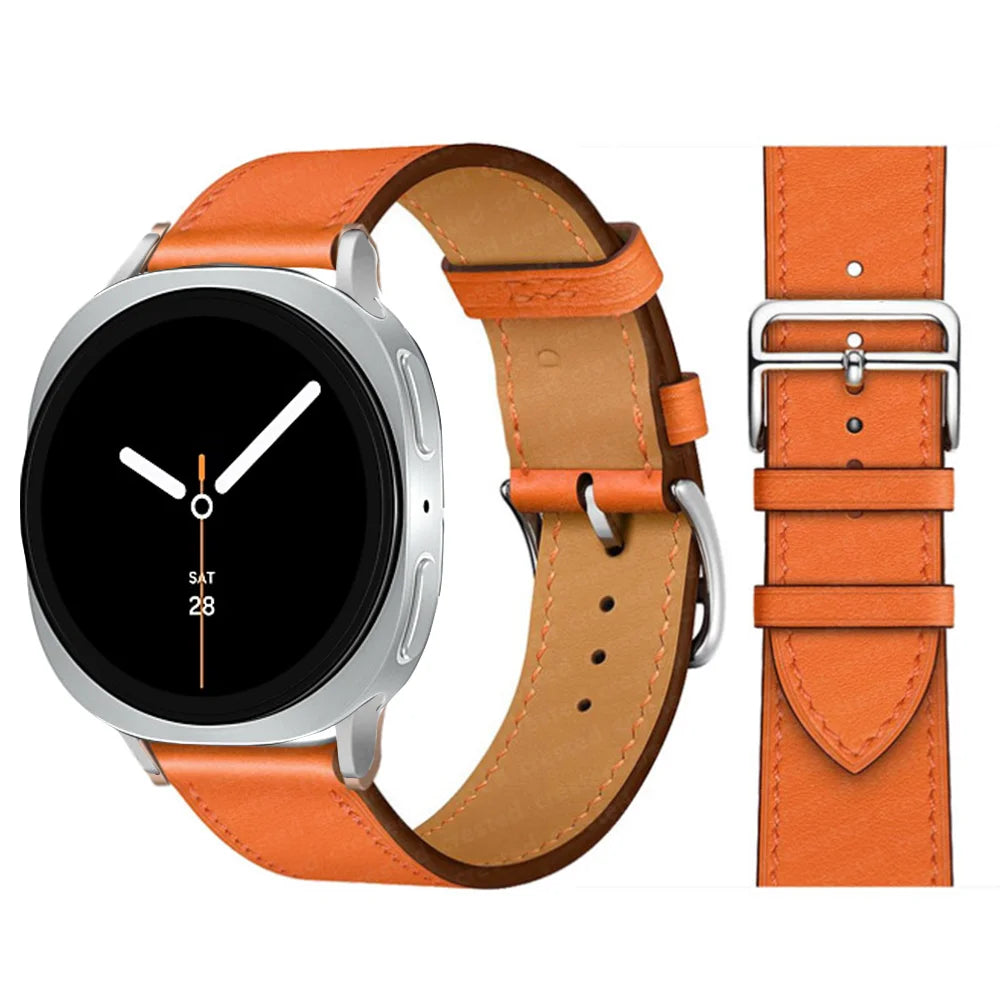 Bracelet en Cuir Exquis pour Samsung Galaxy Watch 8 – Boucle Métal, Compatible
