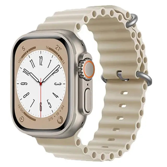 Bracelet Ocean en Silicone pour Apple Watch Ultra 2/Series 10/9/8/7/6/5/3/SE