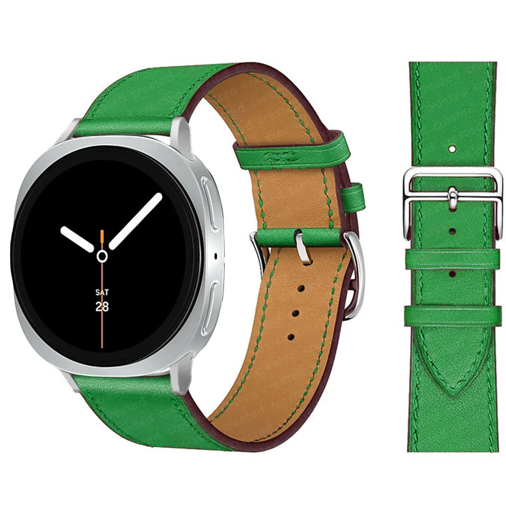 Bracelet en Cuir Exquis pour Samsung Galaxy Watch 8 – Boucle Métal, Compatible