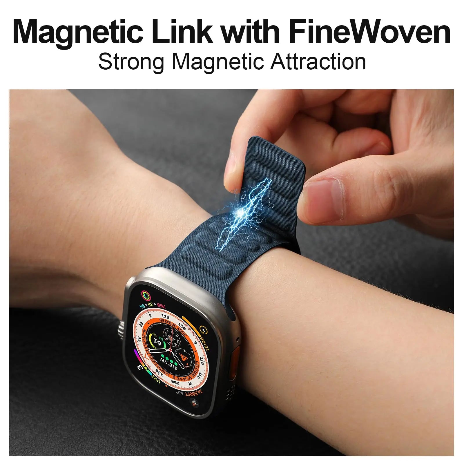 Bracelet FineWoven à Boucle Magnétique – Compatible Apple Watch Ultra 2 & Series 7–10 SE