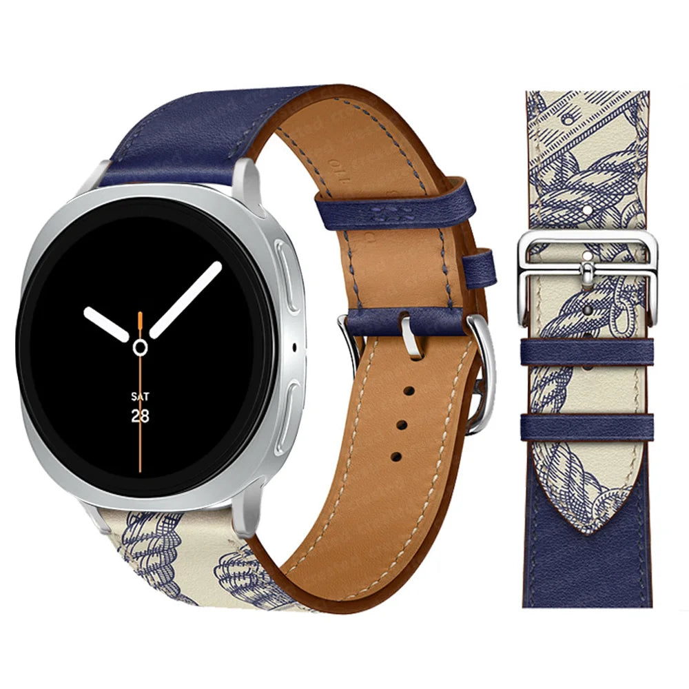 Bracelet en Cuir Exquis pour Samsung Galaxy Watch 8 – Boucle Métal, Compatible