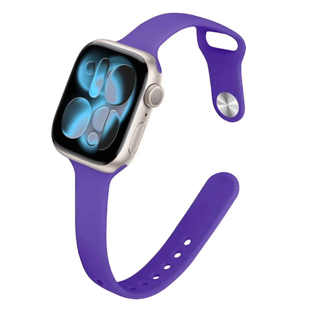 Bracelet Slim Sport en Silicone pour Apple Watch 11 – Compatible Series SE/6/7/8/9/10/Ultra 2/3