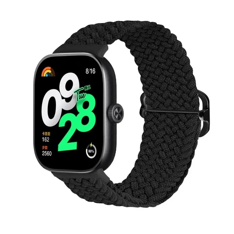 Bracelet Tressé en Nylon Élastique – Compatible Xiaomi Mi Band 7 & 8 Pro, Redmi Watch 4