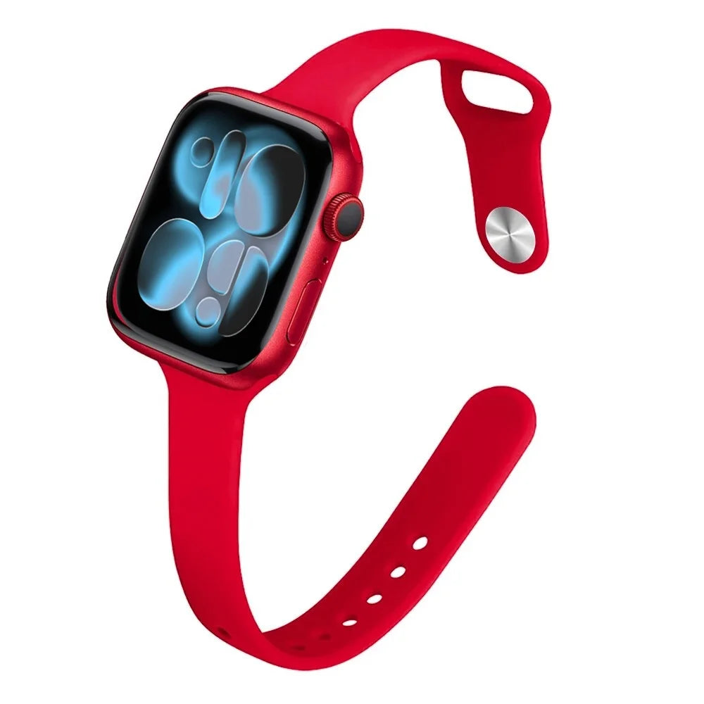 Bracelet Slim Sport en Silicone pour Apple Watch 11 – Compatible Series SE/6/7/8/9/10/Ultra 2/3