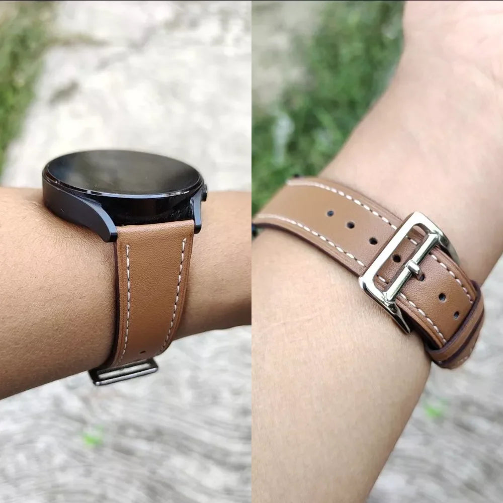 Bracelet en Cuir Exquis pour Samsung Galaxy Watch 8 – Boucle Métal, Compatible