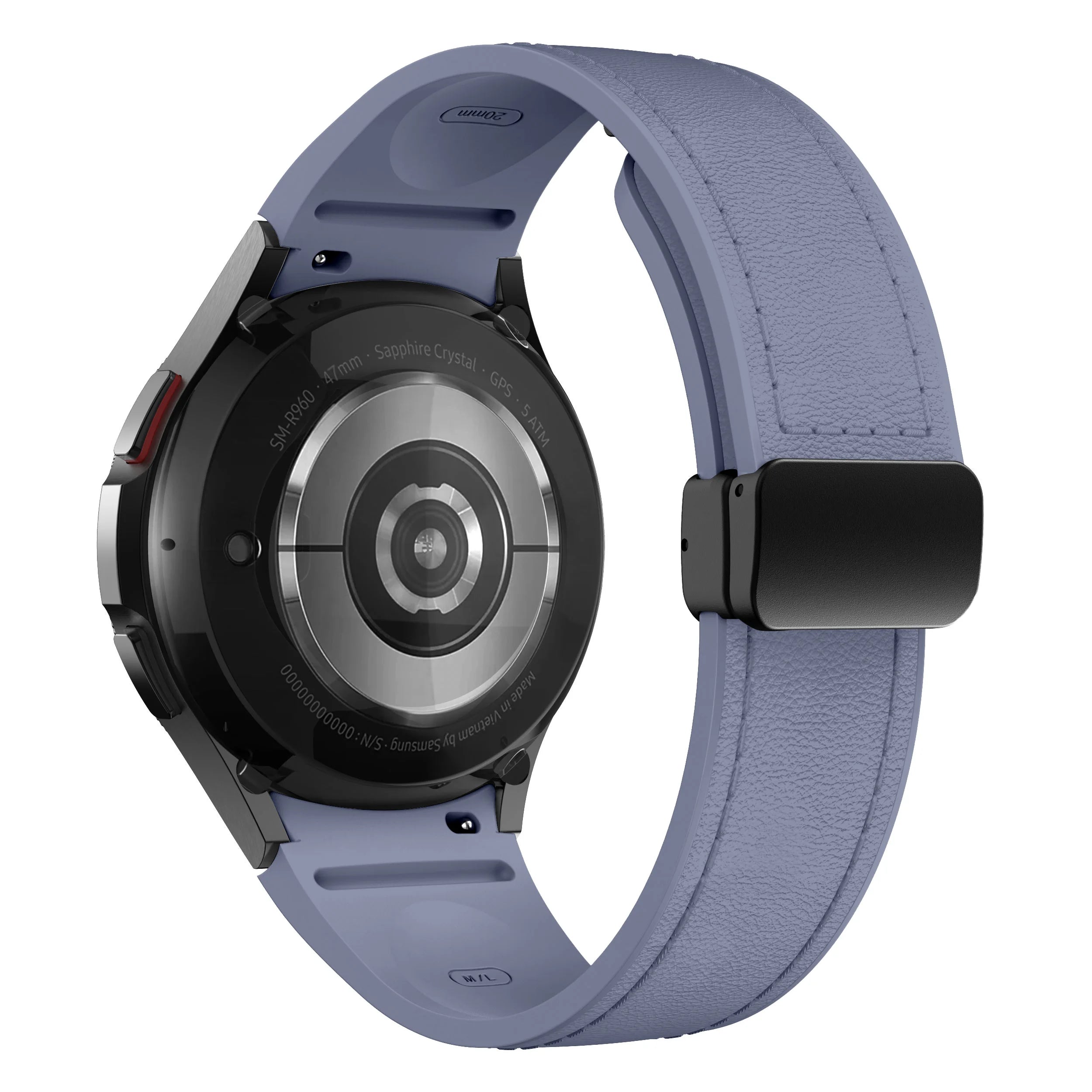 Bracelet Cuir Véritable & Silicone – Compatible Samsung Galaxy Watch 6 / 5 / 7 & 4 Classic