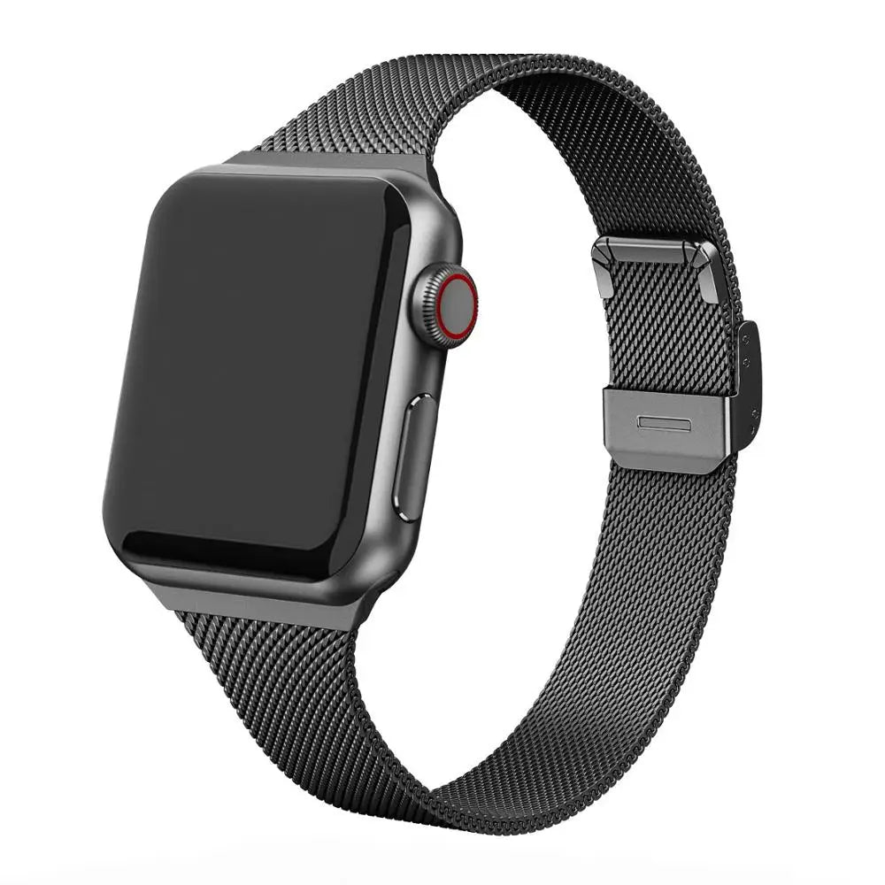 Bracelet Slim à boucle milanaise pour Apple Watch Ultra 2/Series 10/9/8/7/6/5/3/SE