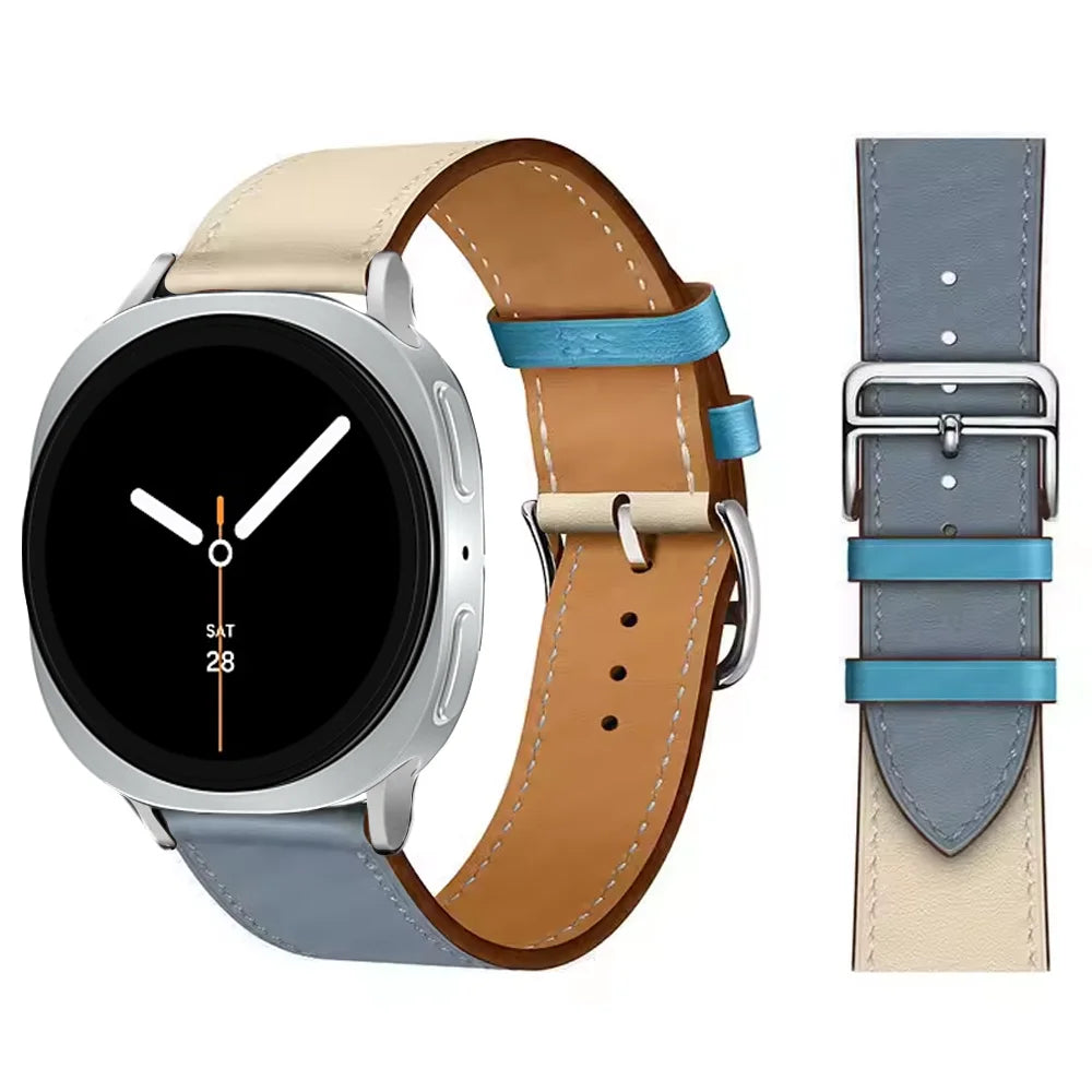 Bracelet en Cuir Exquis pour Samsung Galaxy Watch 8 – Boucle Métal, Compatible