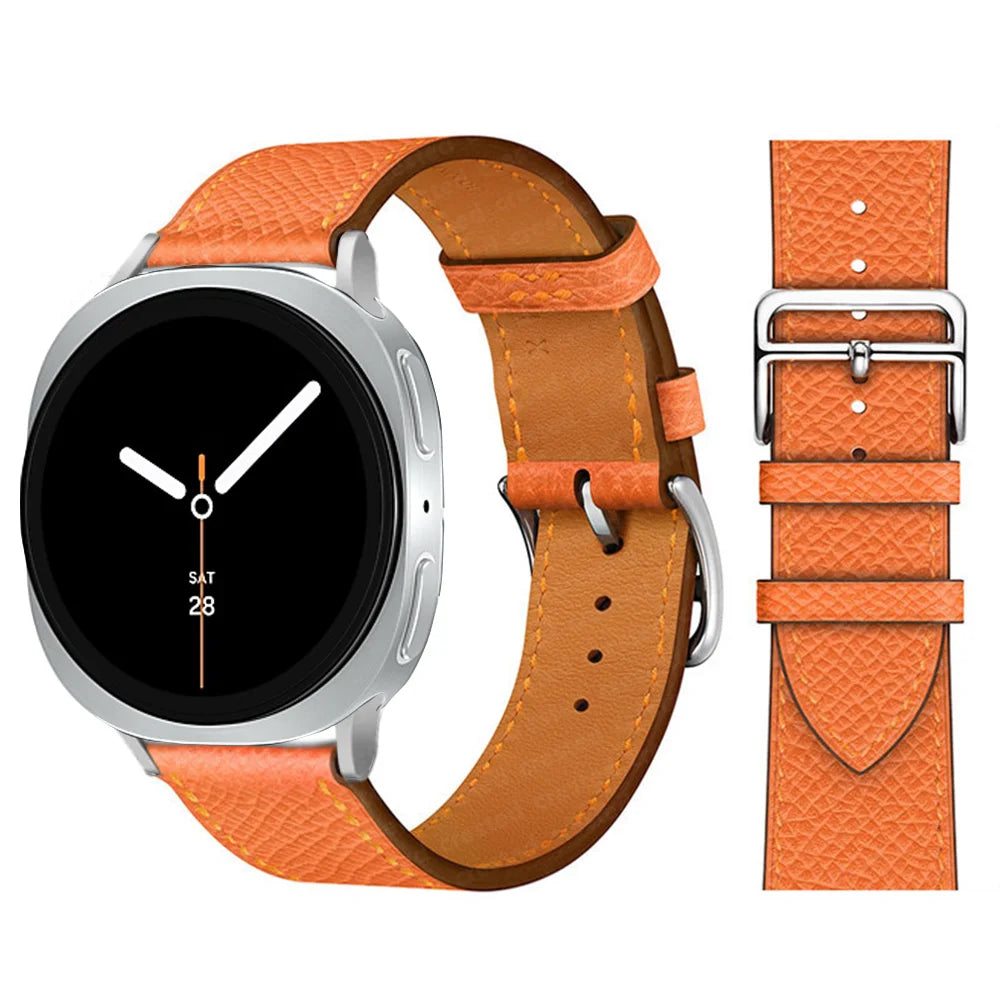 Bracelet en Cuir Exquis pour Samsung Galaxy Watch 8 – Boucle Métal, Compatible