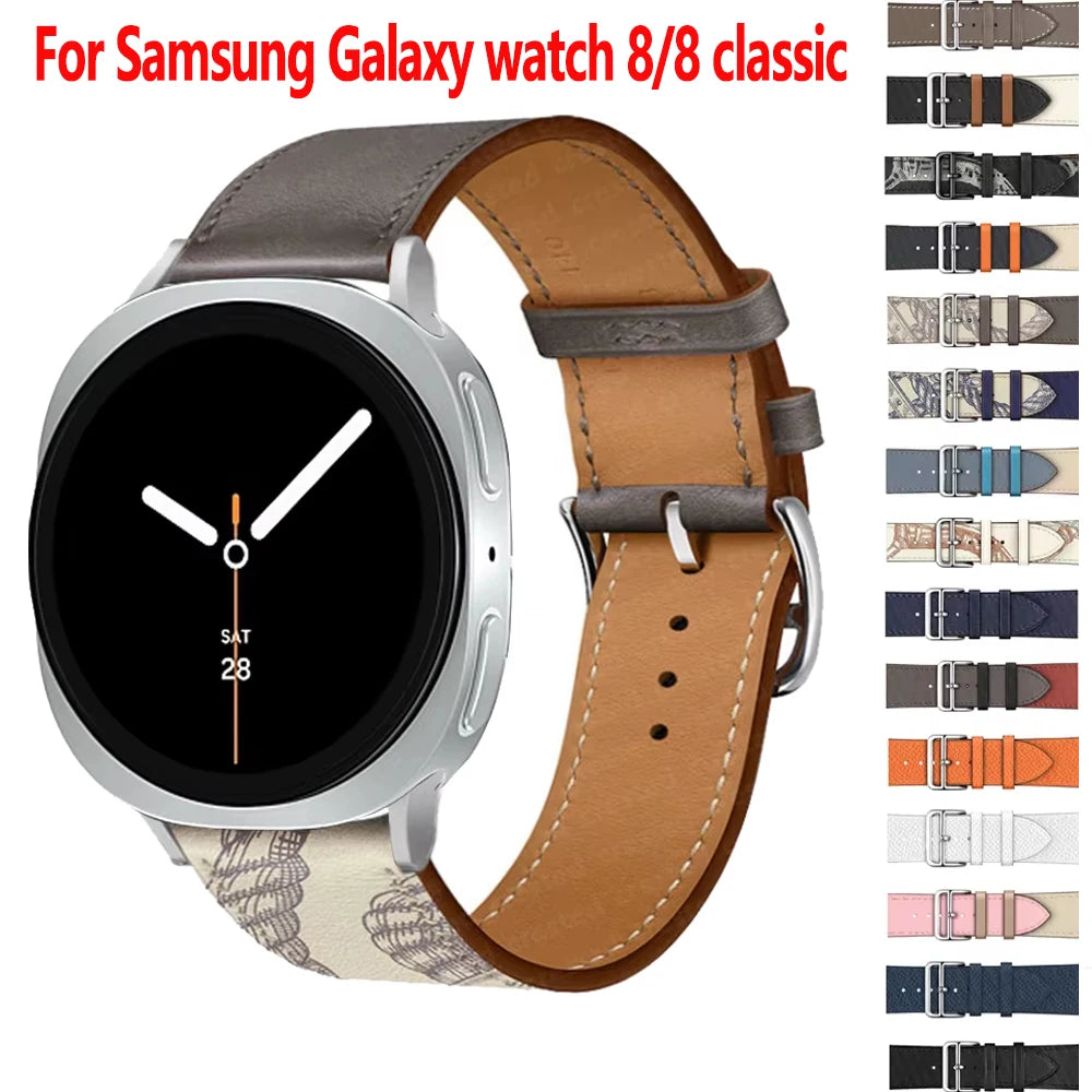 Bracelet en Cuir Exquis pour Samsung Galaxy Watch 8 – Boucle Métal, Compatible