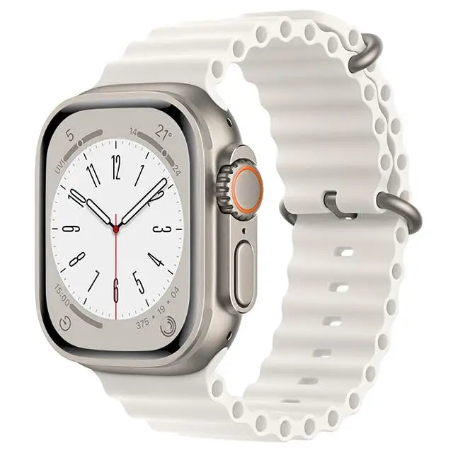 Bracelet Ocean en Silicone pour Apple Watch Ultra 2/Series 10/9/8/7/6/5/3/SE