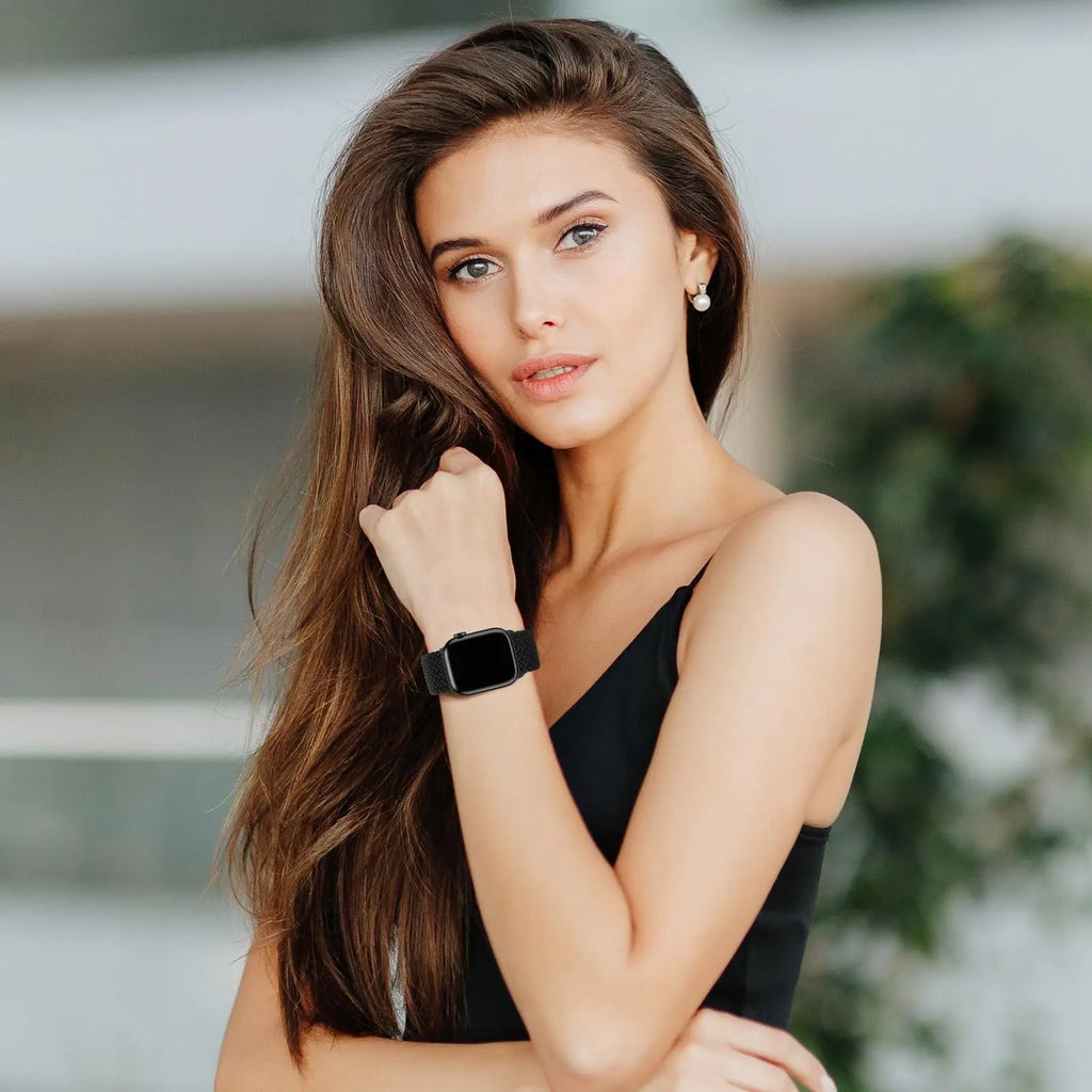 Bracelet Solo Loop Tressé Magnétique pour Apple Watch – Compatible Ultra 2, Series SE/6/7/8/9/10/11