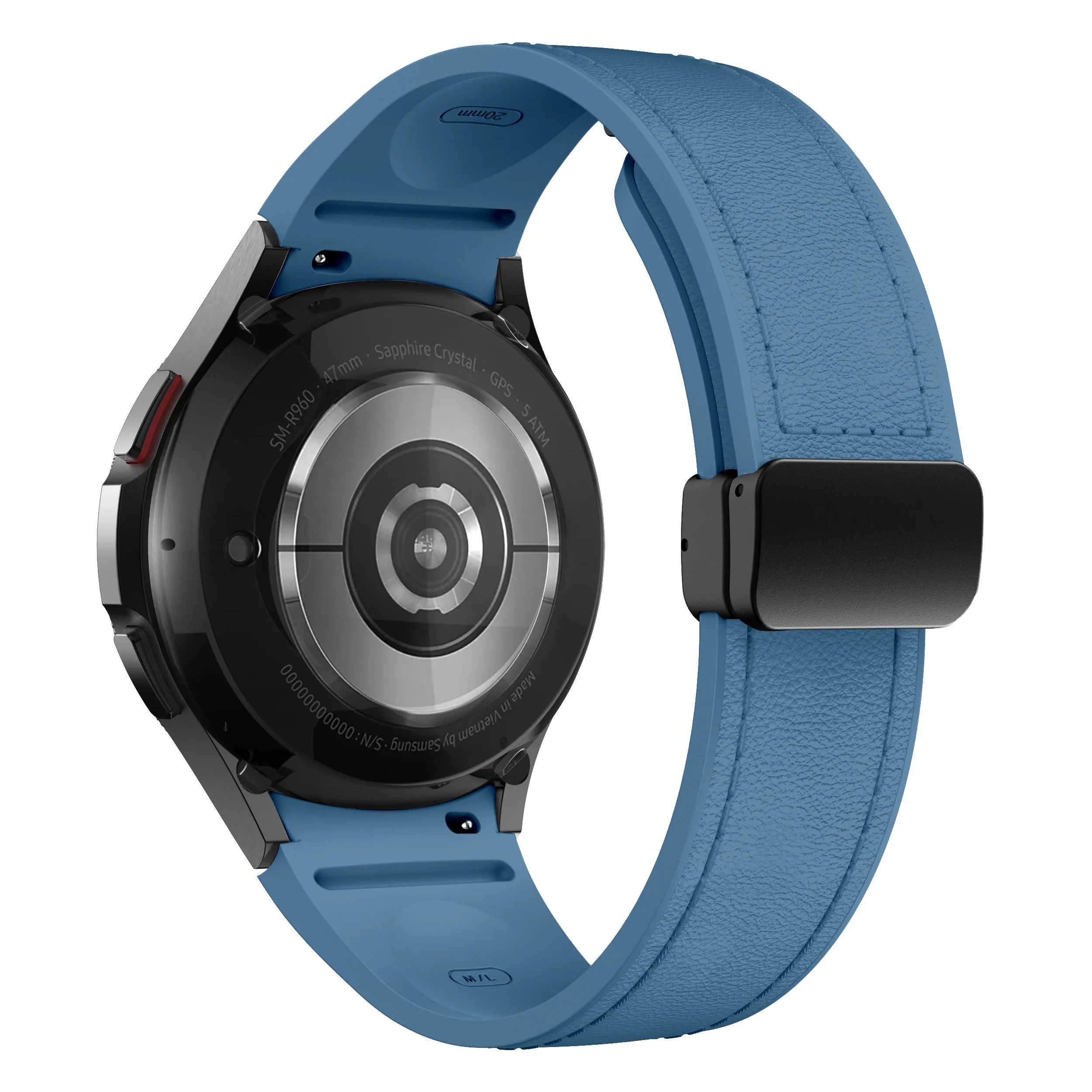 Bracelet Cuir Véritable & Silicone – Compatible Samsung Galaxy Watch 6 / 5 / 7 & 4 Classic