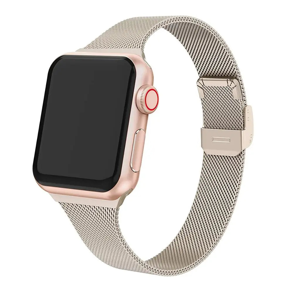 Bracelet Slim à boucle milanaise pour Apple Watch Ultra 2/Series 10/9/8/7/6/5/3/SE