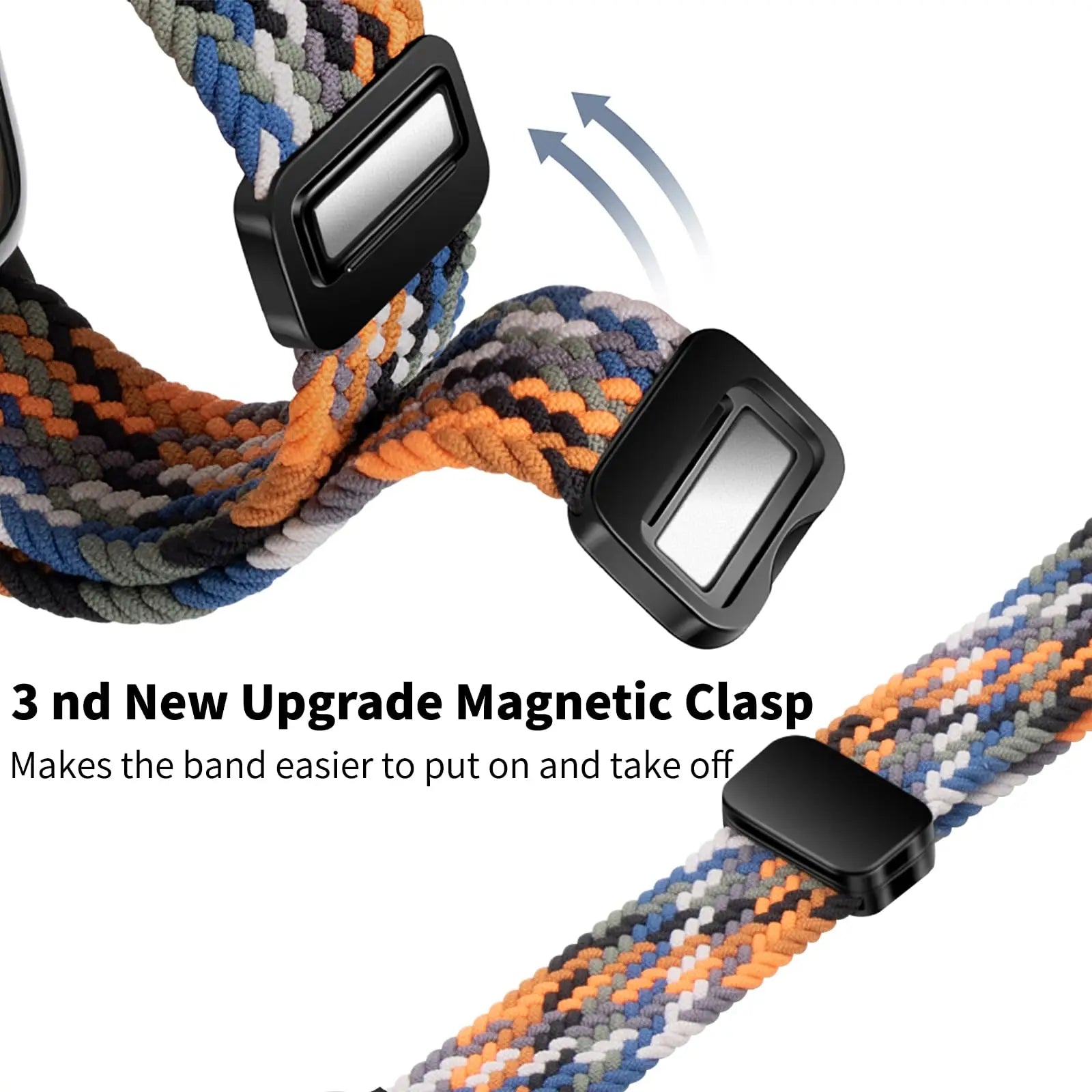 Bracelet Solo Loop Tressé Magnétique pour Apple Watch – Compatible Ultra 2, Series SE/6/7/8/9/10/11
