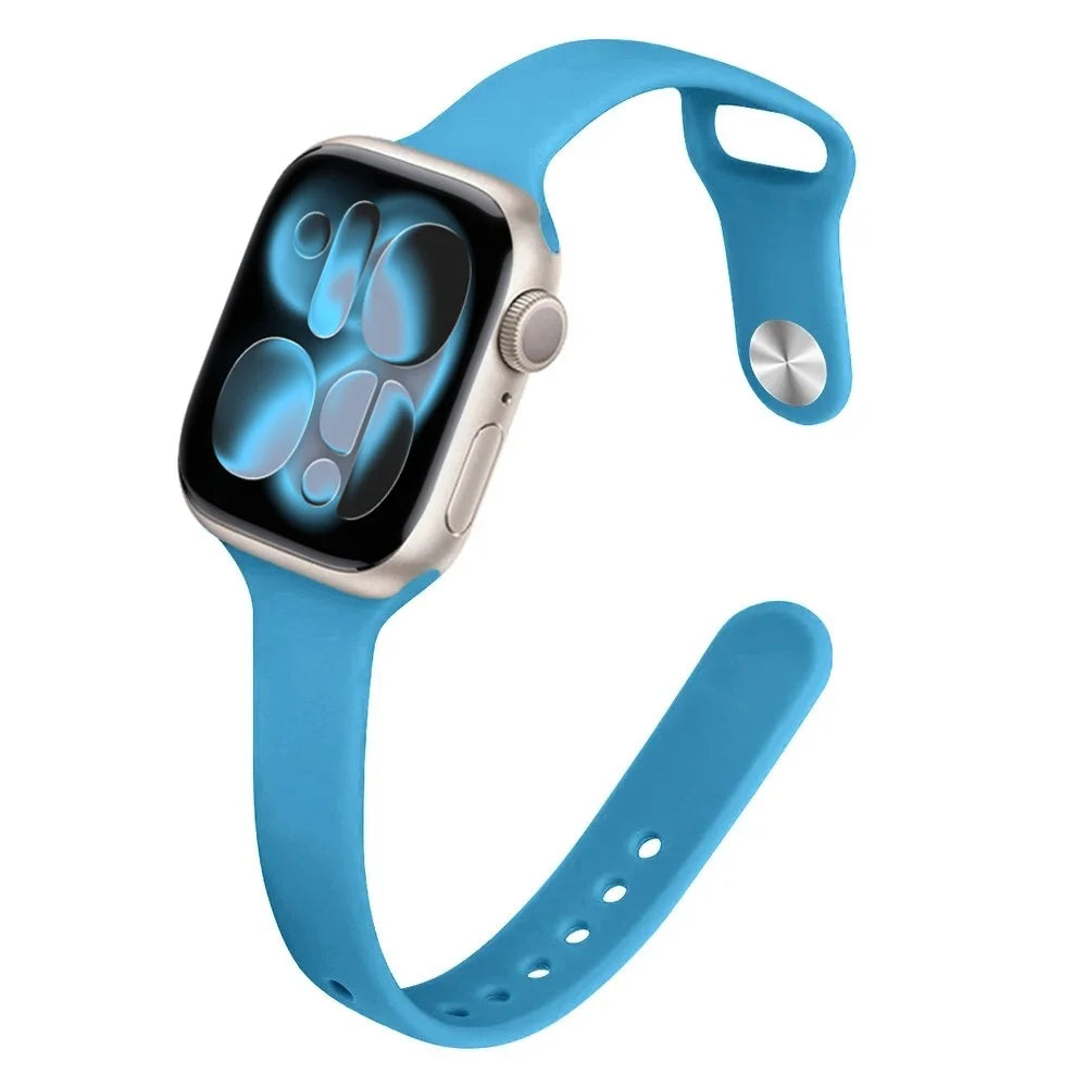 Bracelet Slim Sport en Silicone pour Apple Watch 11 – Compatible Series SE/6/7/8/9/10/Ultra 2/3