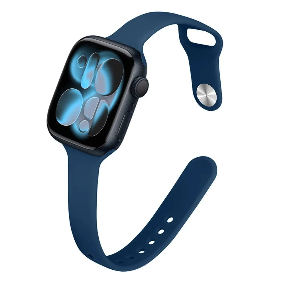 Bracelet Slim Sport en Silicone pour Apple Watch 11 – Compatible Series SE/6/7/8/9/10/Ultra 2/3