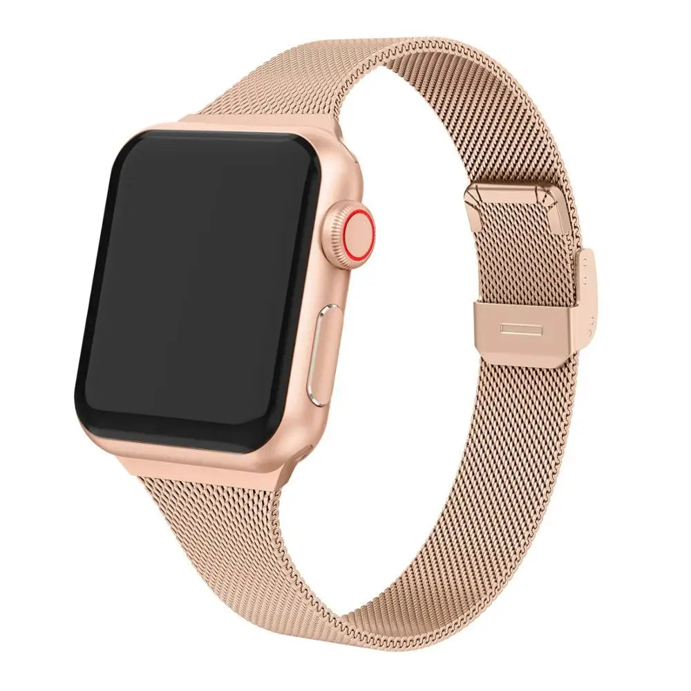Bracelet Slim à boucle milanaise pour Apple Watch Ultra 2/Series 10/9/8/7/6/5/3/SE