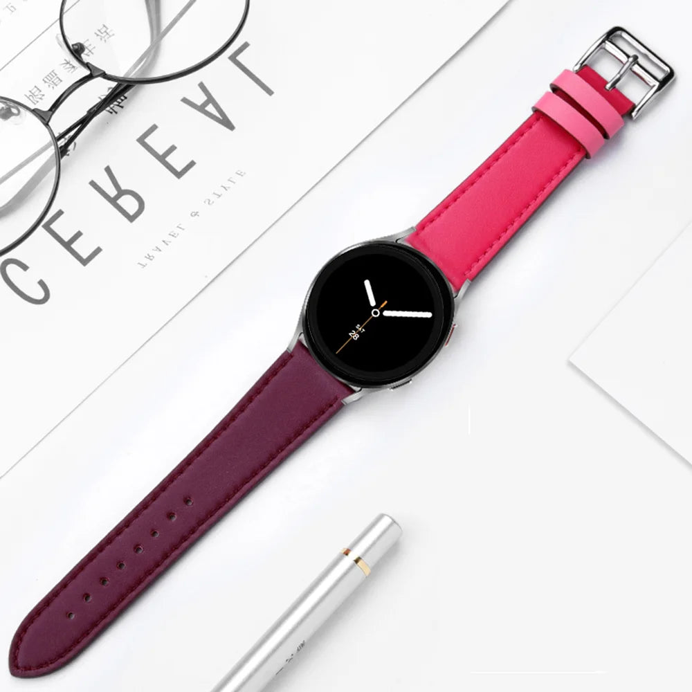 Bracelet en Cuir Exquis pour Samsung Galaxy Watch 8 – Boucle Métal, Compatible