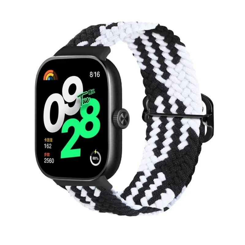 Bracelet Tressé en Nylon Élastique – Compatible Xiaomi Mi Band 7 & 8 Pro, Redmi Watch 4