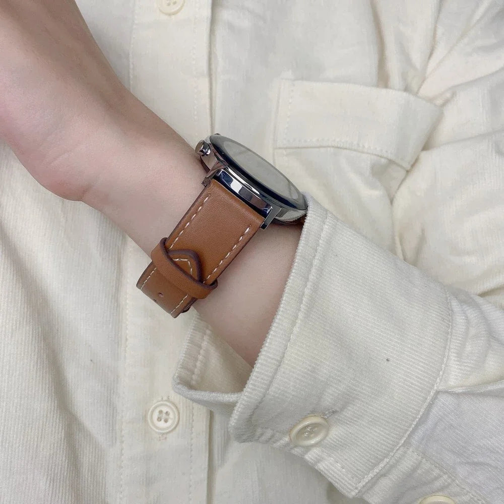 Bracelet en Cuir Exquis pour Samsung Galaxy Watch 8 – Boucle Métal, Compatible