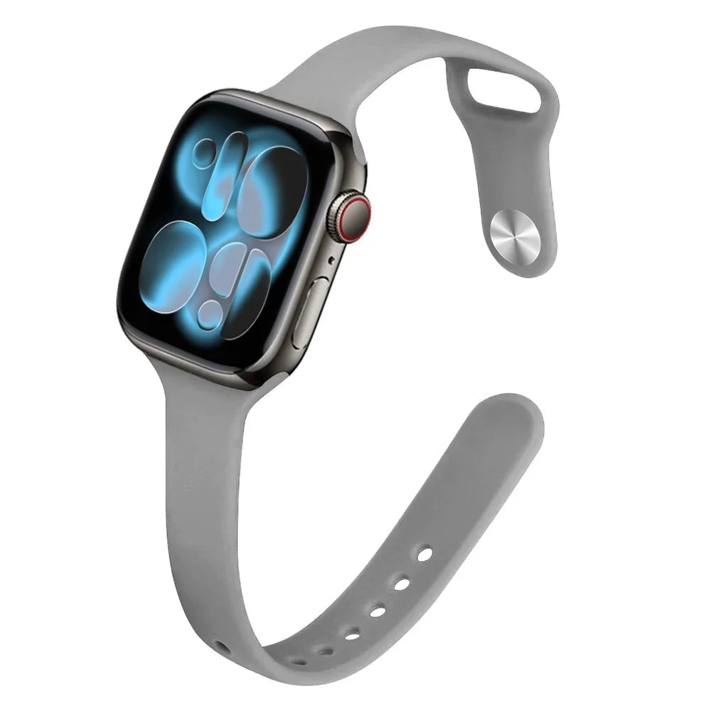 Bracelet Slim Sport en Silicone pour Apple Watch 11 – Compatible Series SE/6/7/8/9/10/Ultra 2/3