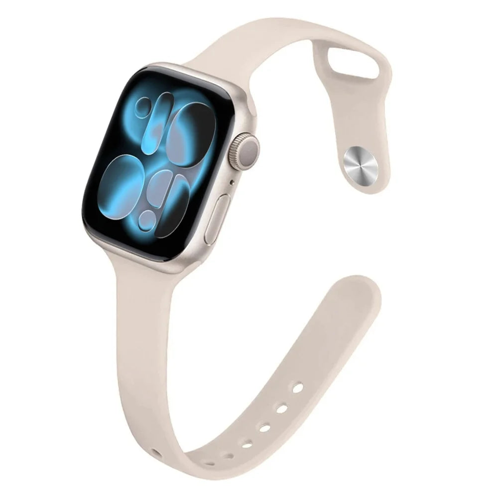 Bracelet Slim Sport en Silicone pour Apple Watch 11 – Compatible Series SE/6/7/8/9/10/Ultra 2/3