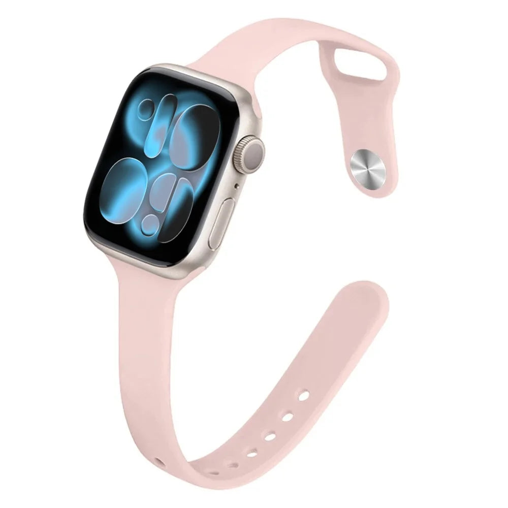 Bracelet Slim Sport en Silicone pour Apple Watch 11 – Compatible Series SE/6/7/8/9/10/Ultra 2/3