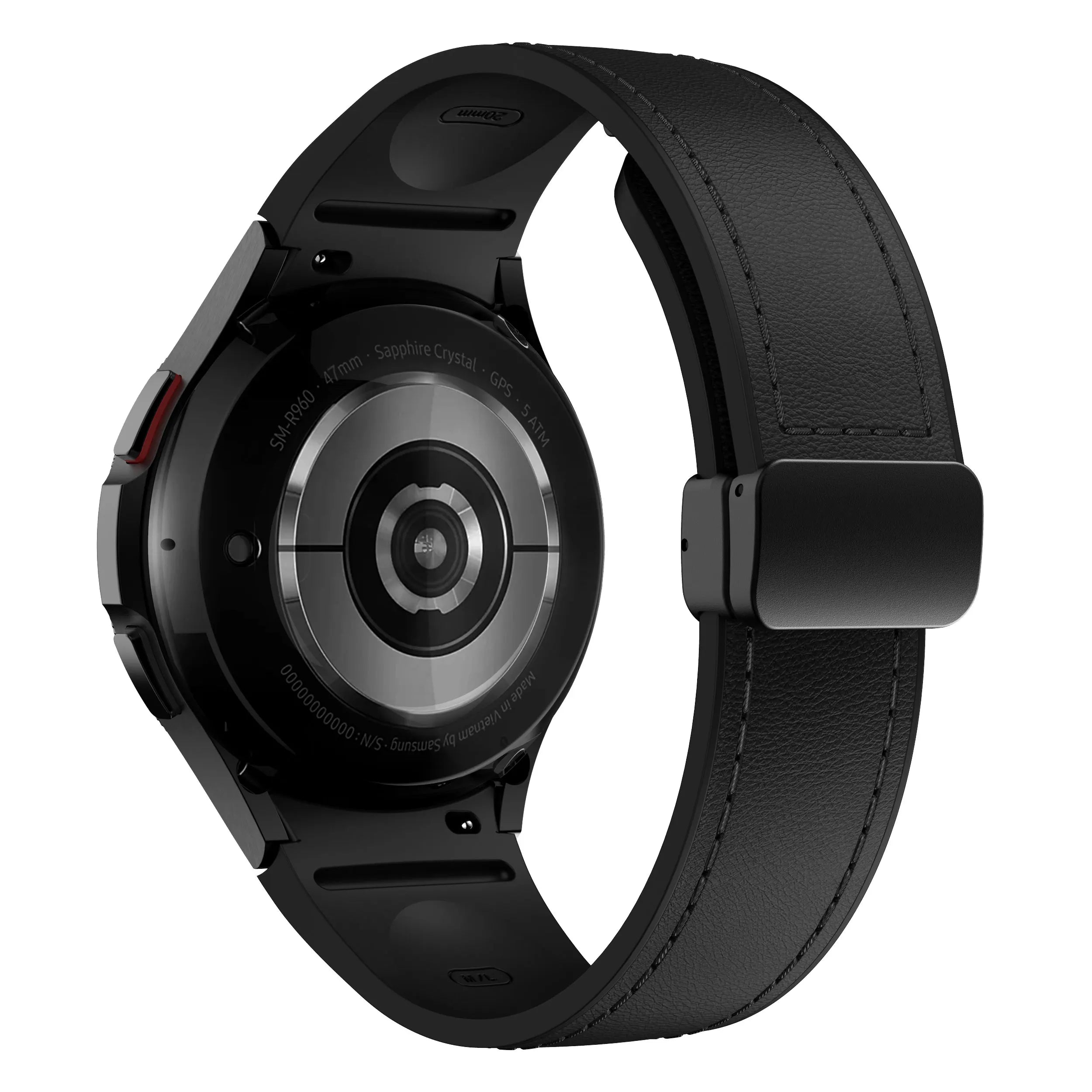 Bracelet Cuir Véritable & Silicone – Compatible Samsung Galaxy Watch 6 / 5 / 7 & 4 Classic