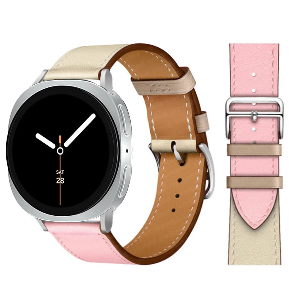 Bracelet en Cuir Exquis pour Samsung Galaxy Watch 8 – Boucle Métal, Compatible